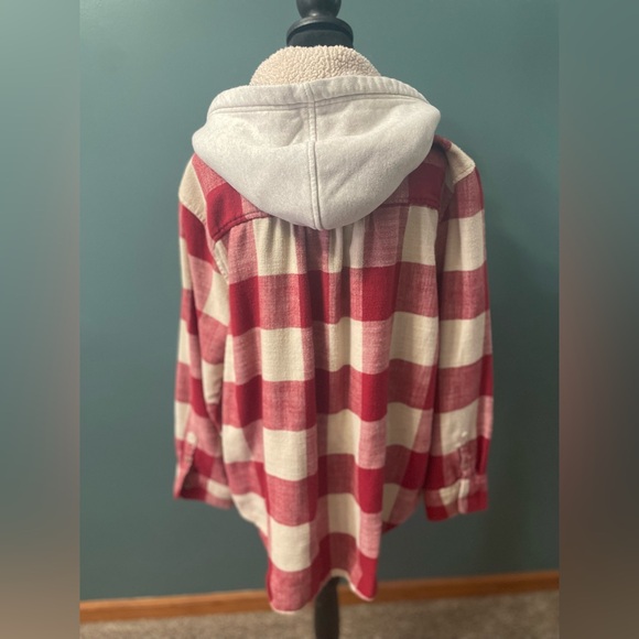 AE Hooded Flannel Long Sleeve Button Up - Picture 4 of 4